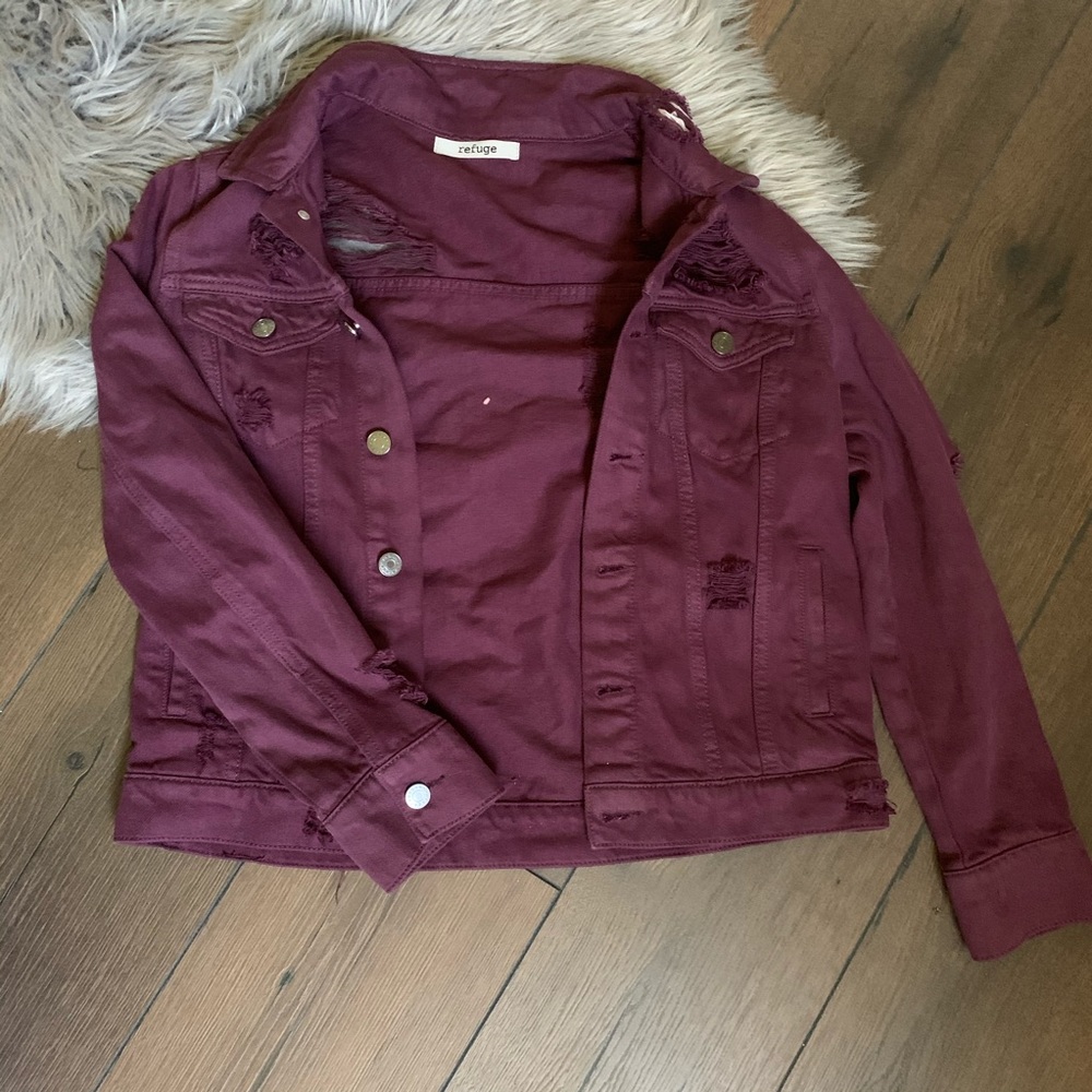 Maroon denim jacket